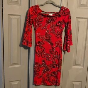 Red rhinestone detailed dress